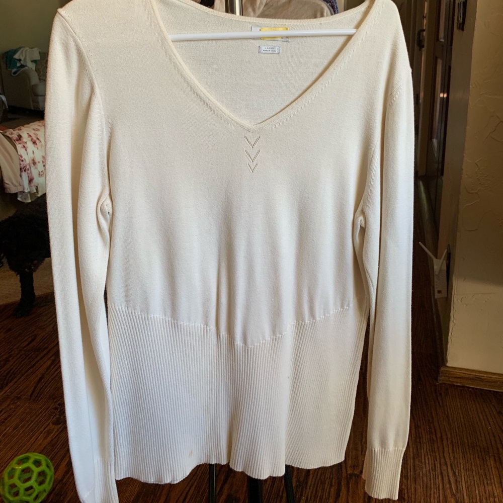 White light weight sweater